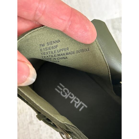 Esprit Women's 7 green faux leather sienna ankle boot side zip low heel NEW - Picture 9 of 9